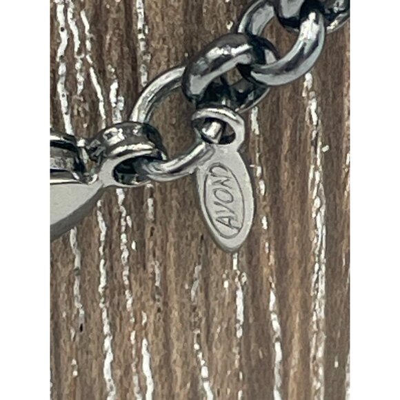 Avon Black Beaded Necklace With Lobster Clasp Gunmetal Chain 22” - Picture 4 of 5